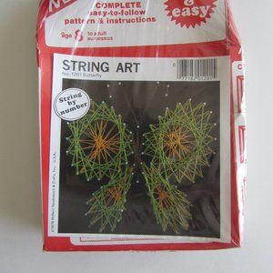 Butterfly McNeill String Art Craft Vintage String By Number Kit No 1201 1979